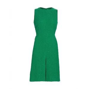 green emerald velvet dress Belted Floral Dress main image 0